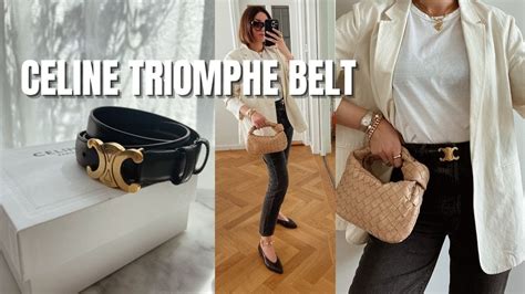 triomphe belt celine|Celine triomphe belt size guide.